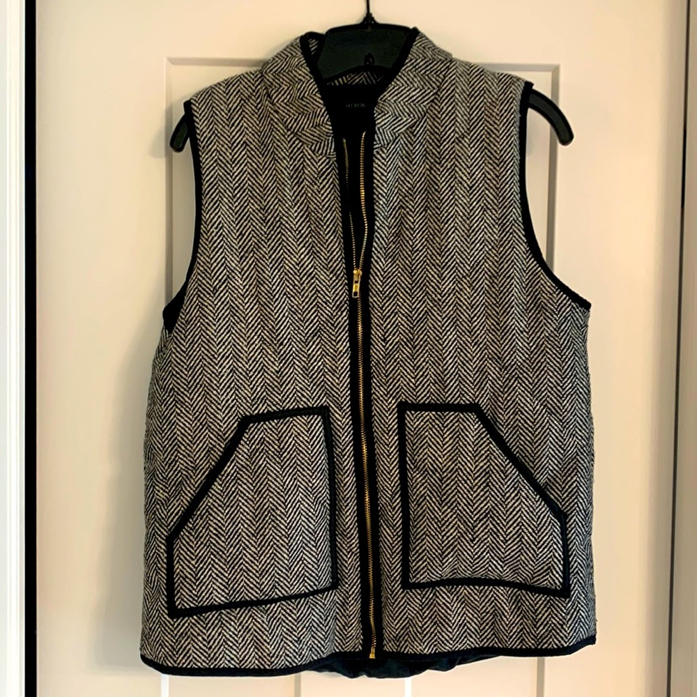 Black and white winter vest
